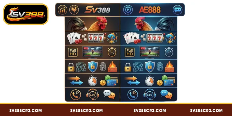 Đánh giá SV388 vs AE888 trên nhiều phương diện