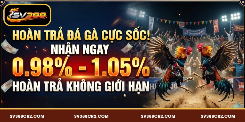 Khuyến Mãi SV388 - Ngập Tràn Quà Tặng Cho Người Chơi 3 Thưởng SV388 hoàn trả đá gà 0.98 – 1.05% siêu cao
